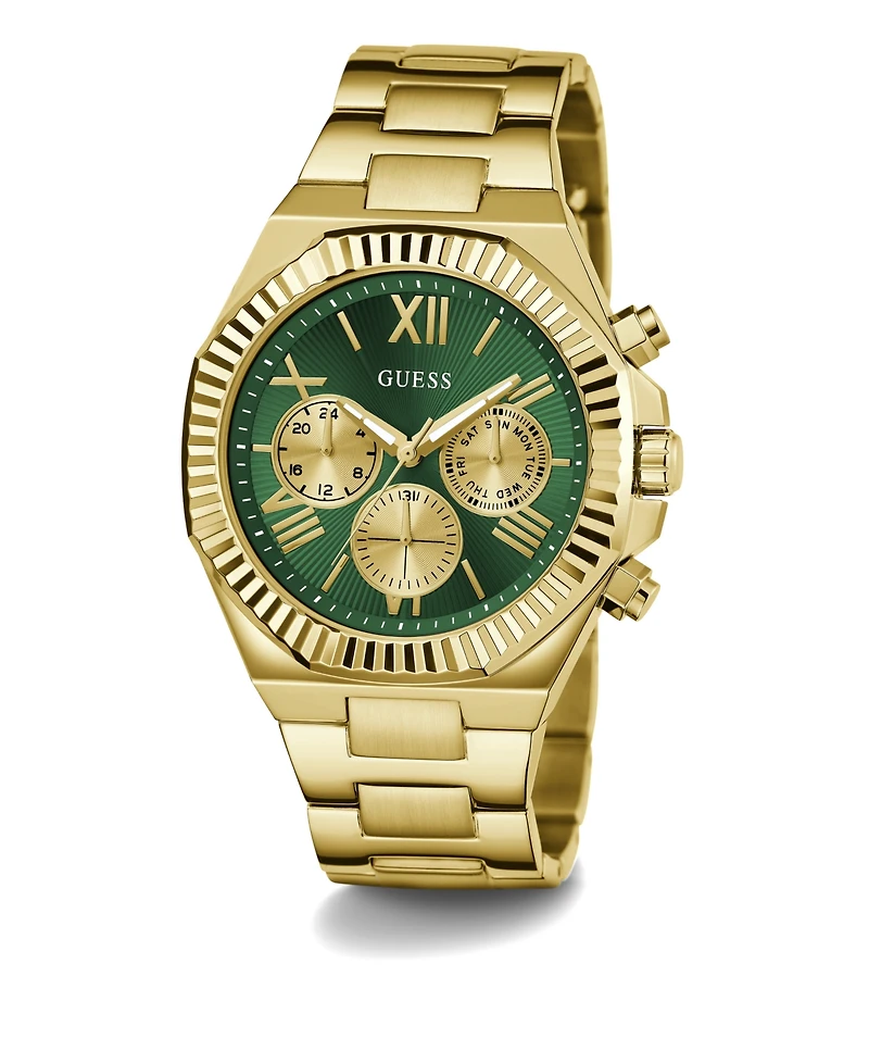 Guess Men's Multi-Function Gold-Tone 100% Steel Watch, 44mm