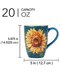 Certified International Golden Sunflowers Set of 4 Mugs