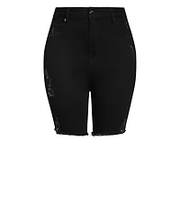 City Chic Plus Longline Distressed Short