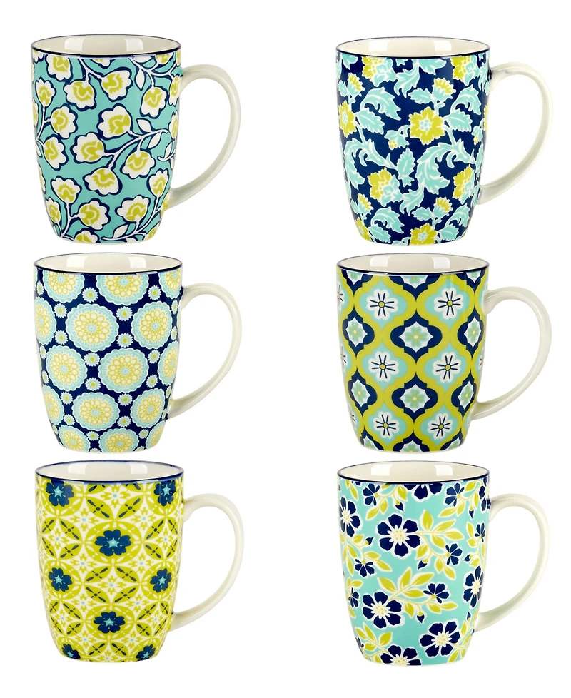 Certified International Tapestry Mugs, Set of 6