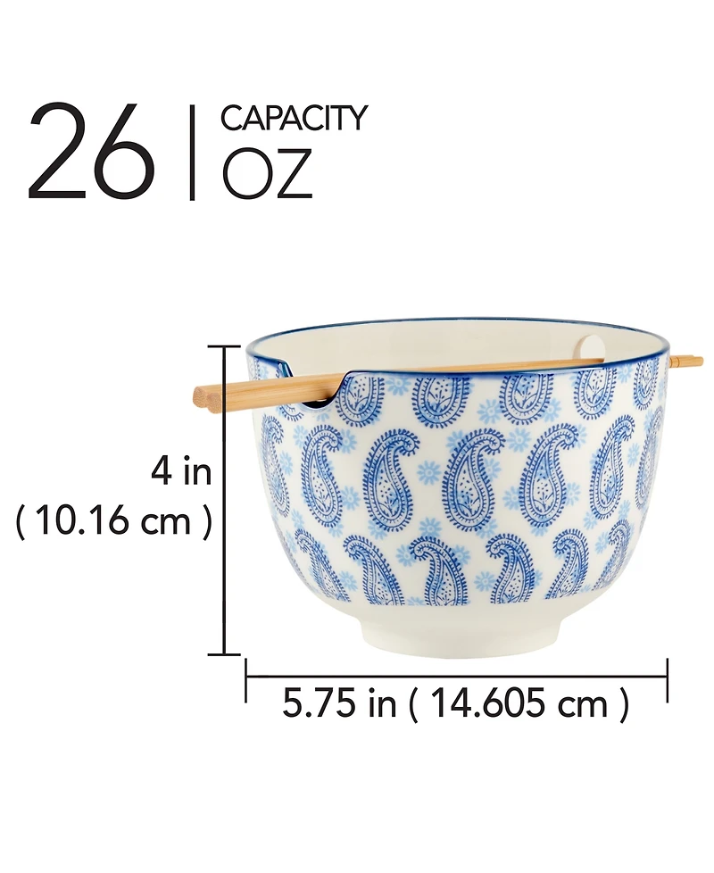 Certified International Carnival Blue Set of 2 Ramen Bowls, 2 Asst