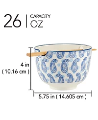 Certified International Carnival Blue Set of 2 Ramen Bowls, 2 Asst
