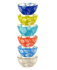 Certified International Seaside Set of 6 All Purpose Bowl, 4.75" 6 Asst