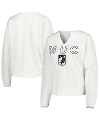 Women's Concepts Sport White Minnesota United Fc Sunray Notch Neck Long Sleeve T-shirt