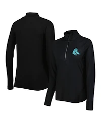 Women's LevelWear Black Boston Red Sox Energy Quarter-Zip Jacket
