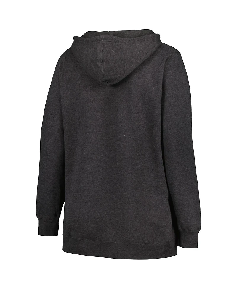 Women's Profile Heather Charcoal Colorado Avalanche Plus Arch Over Logo Pullover Hoodie