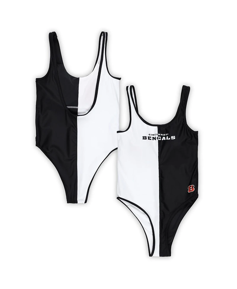 Women's G-iii 4Her by Carl Banks Black, White Cincinnati Bengals Last Stand One-Piece Swimsuit