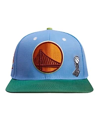 Men's Pro Standard Light Blue, Green Golden State Warriors Retro Program 2-Tone Snapback Hat