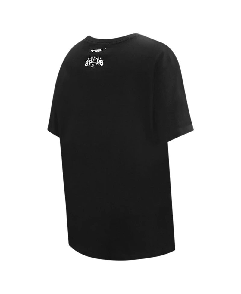 Women's Pro Standard Black San Antonio Spurs Script Boyfriend T-shirt