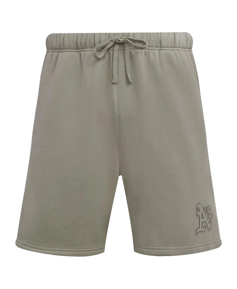 Men's Pro Standard Pewter Oakland Athletics Neutral Fleece Shorts