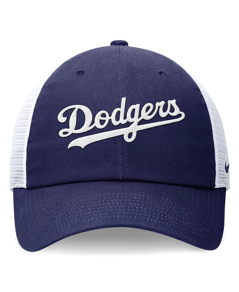 Men's Nike Royal Los Angeles Dodgers Evergreen Wordmark Trucker Adjustable Hat