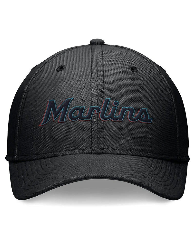 Men's Nike Black Miami Marlins Evergreen Performance Flex Hat