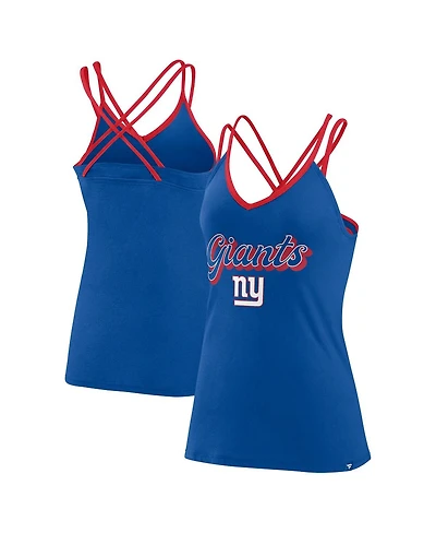 Women's Fanatics Royal New York Giants Go For It Strappy Crossback Tank Top