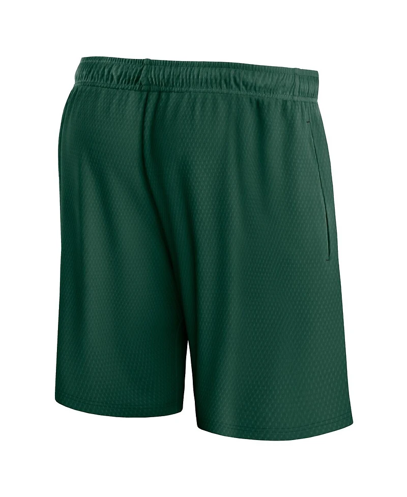 Men's Fanatics Hunter Green Milwaukee Bucks Post Up Mesh Shorts