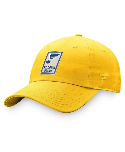 Women's Fanatics Gold Distressed St. Louis Blues Heritage Vintage-Like Adjustable Hat