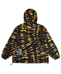 Men's Dumbgood Black Jurassic Park Raptor Tie-Dye Hoodie Half-Zip Anorak Jacket