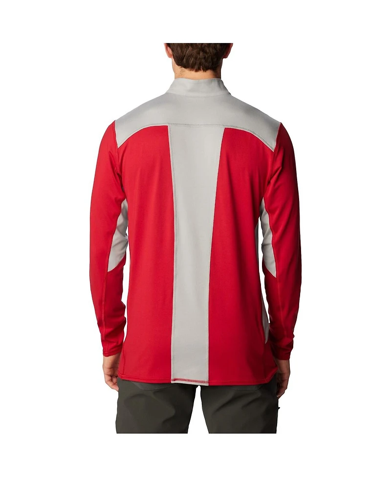 Men's Columbia Crimson Washington State Cougars Tech Trail Omni-Shade Quarter-Zip Jacket