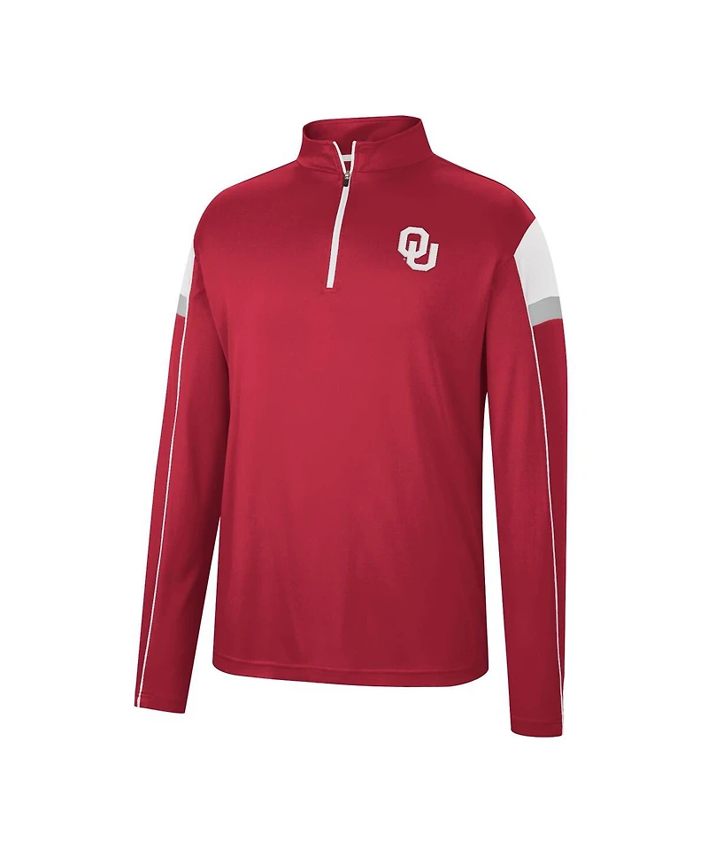Men's Colosseum Crimson Oklahoma Sooners Golf Match Quarter-Zip Windshirt