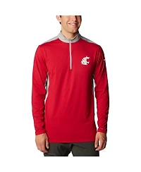 Men's Columbia Crimson Washington State Cougars Tech Trail Omni-Shade Quarter-Zip Jacket