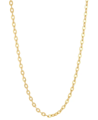 Italian Gold Polished Solid Cable Link 18" Chain Necklace in 14k Gold