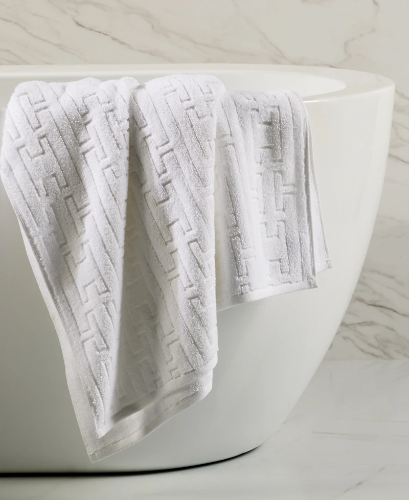 Hotel Collection Sculpted Chain-Link Bath Towel, 30" x 56", Exclusively at Macy's
