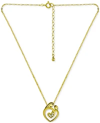 Giani Bernini Cubic Zirconia Mother & Child Pendant Necklace, 16" + 2" extender, Created for Macy's
