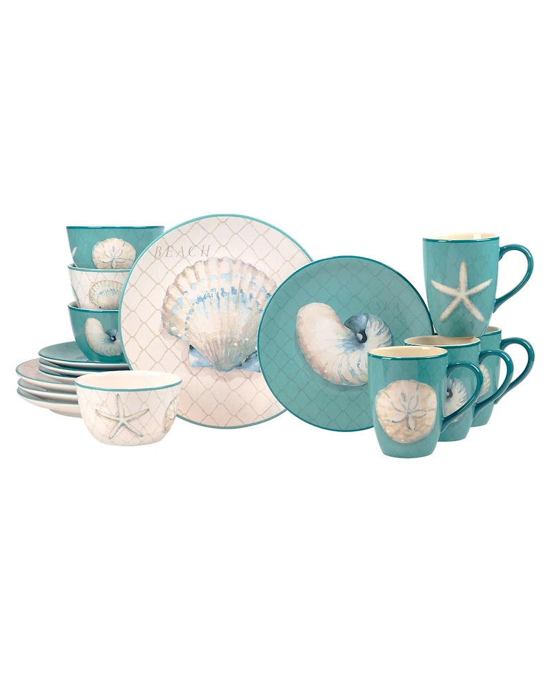Certified International Ocean View 16Pc Dinnerware Set, Service for 4