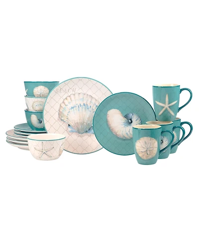 Certified International Ocean View 16Pc Dinnerware Set, Service for 4