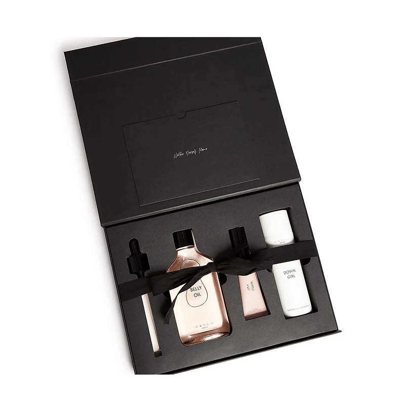 Hatch Collection Clean Beauty Mama Must Haves Essential Maternity Gift Set-Includes Belly Oil, Down Girl, Nipple+Lip