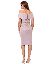 Xscape Women's Galaxy Off-The-Shoulder Glitter Dress