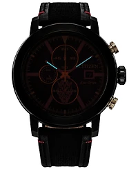 Citizen Eco-Drive Men's Chronograph Star Wars Darth Maul Mastermind Black Nylon & Leather Strap Watch 44mm