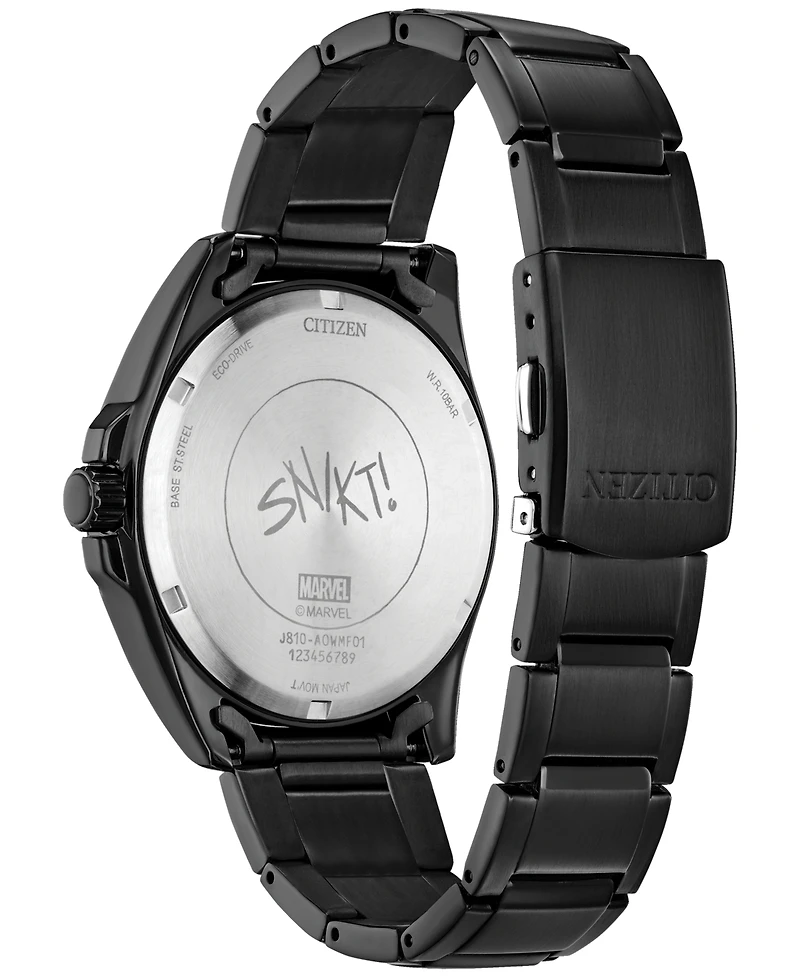 Citizen Eco-Drive Men's Marvel Wolverine Black-Tone Stainless Steel Bracelet Watch 43mm Gift Set