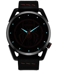 Citizen Eco-Drive Men's Marvel Miles Morales Black Leather Strap Watch 42mm