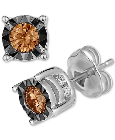Le Vian Chocolate Diamond & Nude Stud Earrings (1/2 ct. t.w) 14k Rose Gold (Also Available White or Yellow Gold)