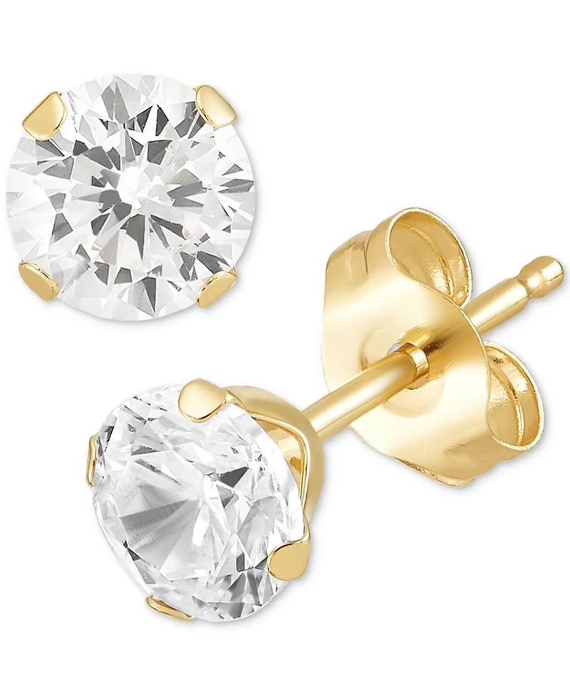 Cubic Zirconia Round Stud Earrings Set 14k White Gold (3/8-1-3/4 ct. t.w.)