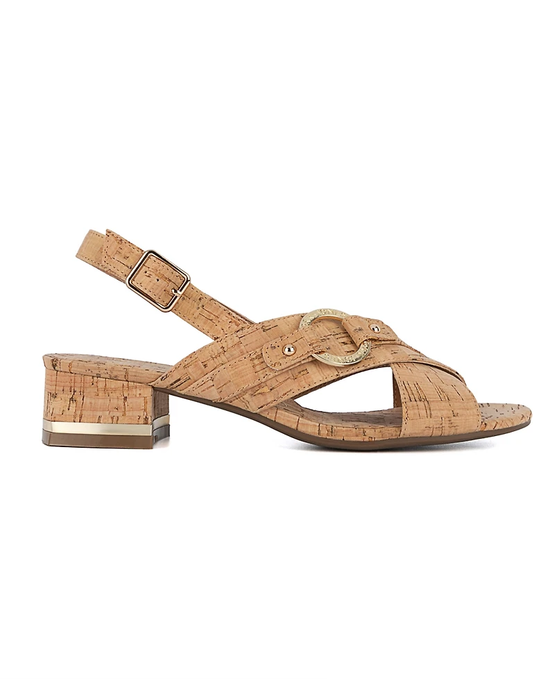 Jones New York Women's Grenel Crisscross Block Heel Dress Sandals