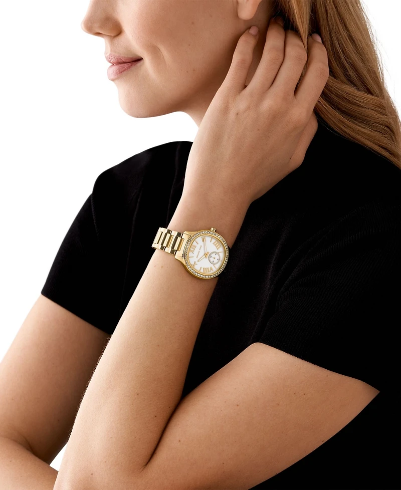 Michael Kors Women's Sage Three-Hand Gold-Tone Stainless Steel Watch 38mm