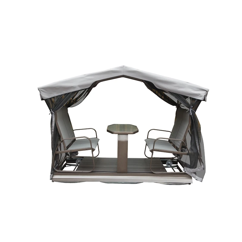 Retro Glider Benches with Canopy for Outdoor Use