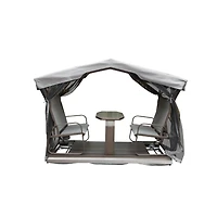 Retro Glider Benches with Canopy for Outdoor Use