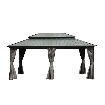 12' X 18' Hardtop Gazebo, Aluminum Metal Gazebo