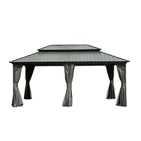 12' X 18' Hardtop Gazebo, Aluminum Metal Gazebo