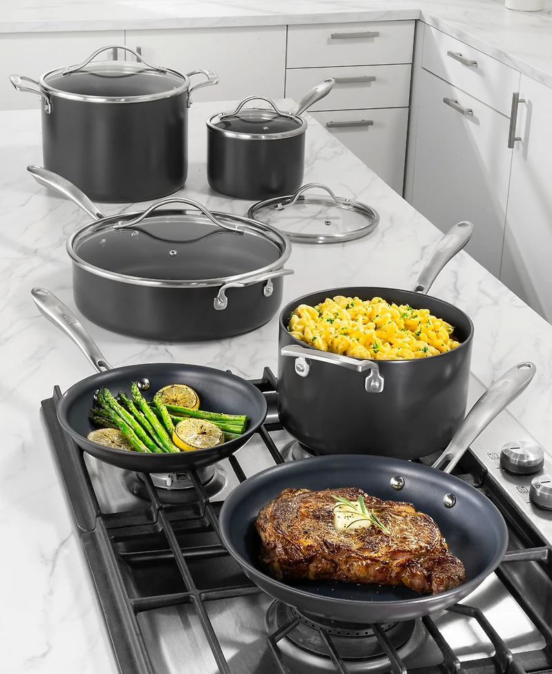Guy Fieri's Flavortown Hard-Anodized Laser Titanium Aluminum 10-Pc. Cookware Set