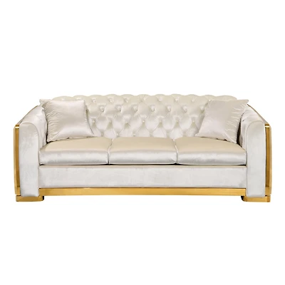 Simplie Fun 84" Velvet Luxury Chesterfield Sofa Set