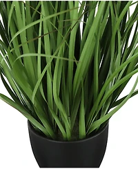Monarch Specialties 23" Indoor Artificial Grass Plant with Decorative Black Pot