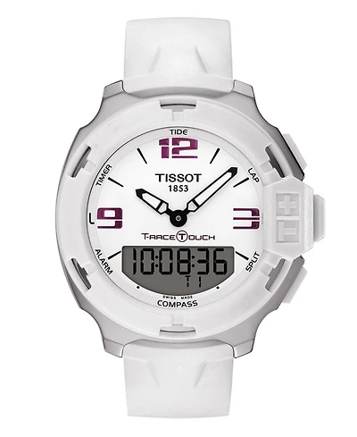 Tissot Men's Swiss Analog Digital T-Race Touch White Silicone Strap Watch 42mm