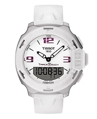 Tissot Men's Swiss Analog Digital T-Race Touch White Silicone Strap Watch 42mm