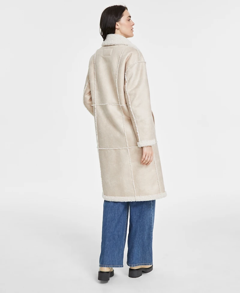 Bcbgmaxazria Women's Single-Breasted Faux-Shearling Coat