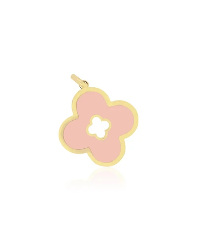 The Lovery Pink Pearl Clover Cut Out Charm 14K Gold