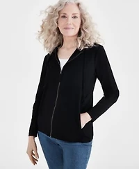 Style Co Womens Zip Front Hooded Sweatshirt Pp 4x Created For Macys