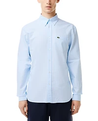 Lacoste Men's Woven Long Sleeve Button-Down Oxford Shirt